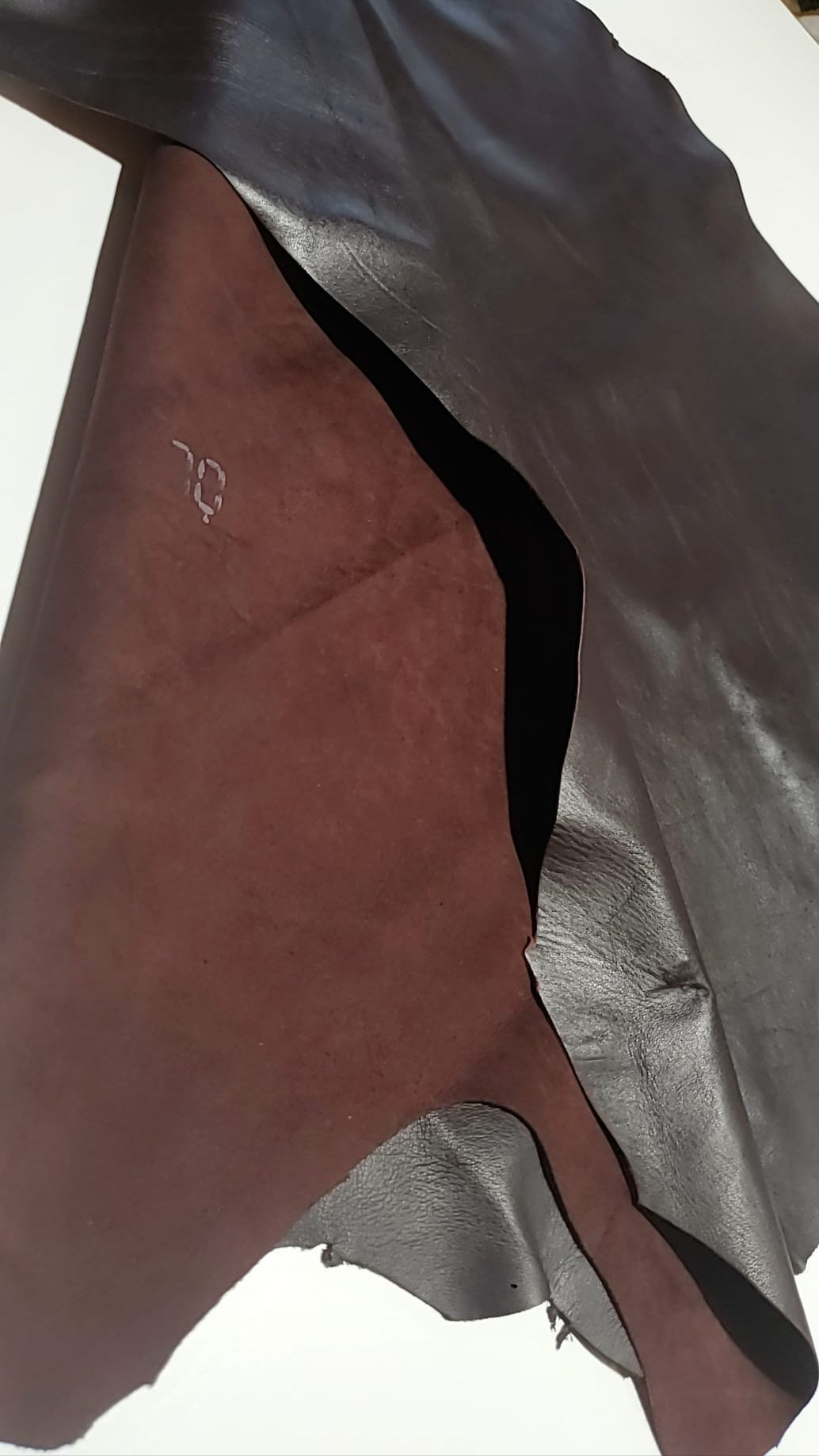 Premium Sheep Brown Espresso leather hide.