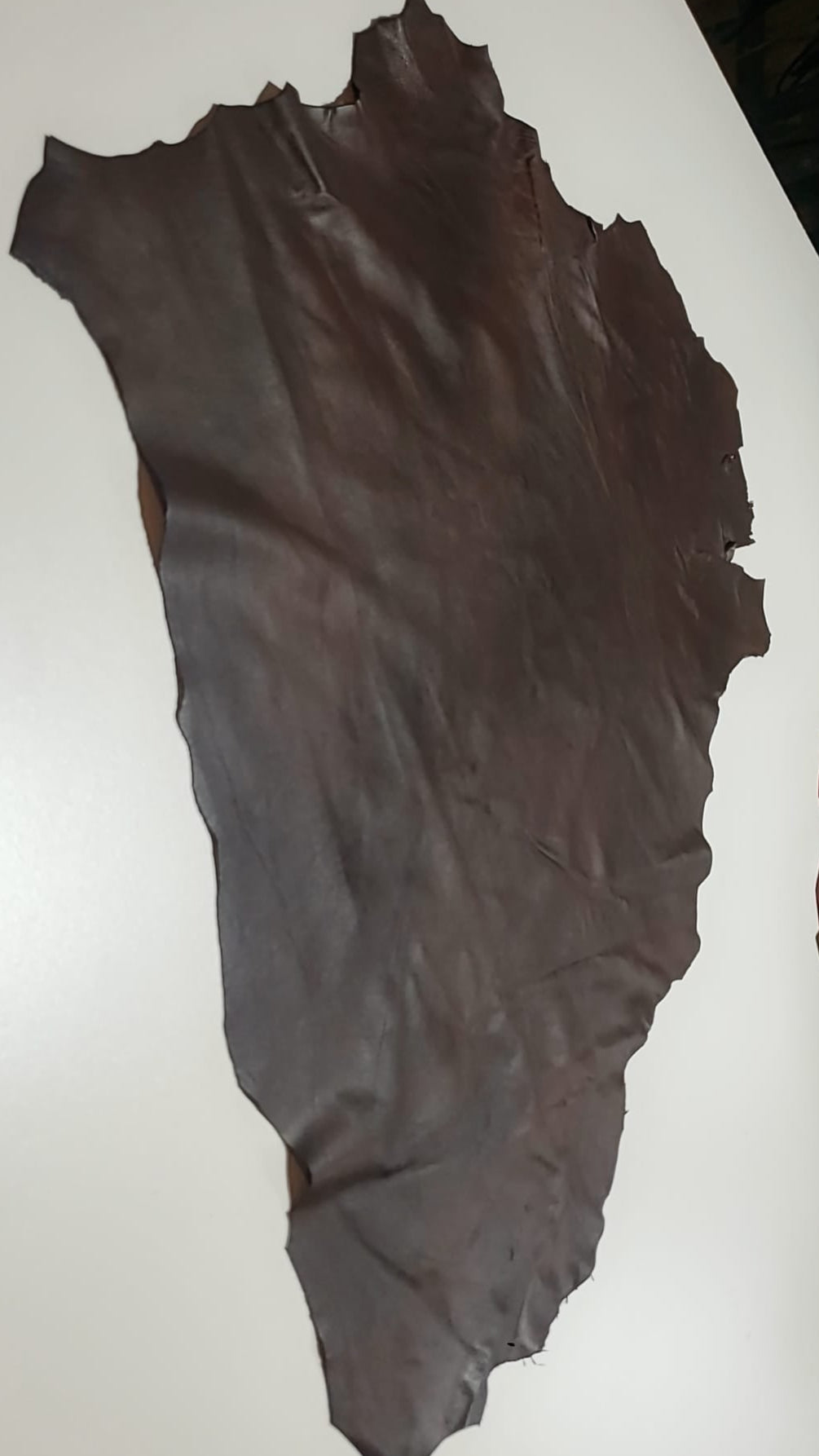 Brown leather hide beautifully contrasted with black details.