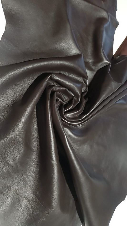 Premium Sheep Brown Espresso leather hide.